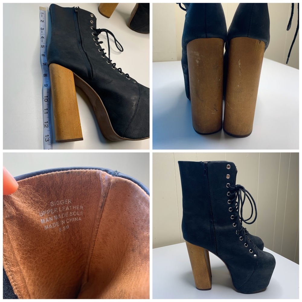 Jeffrey Campbell Black Tall High Lita Boots 8.5 - Picture 2 of 8
